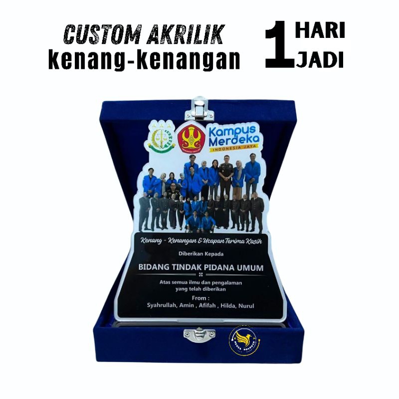 MEDIA SOVENIR - Plakat kampus merdeka | plakat akrilik custom kenang kenangan | Plakat Ucapan Terima