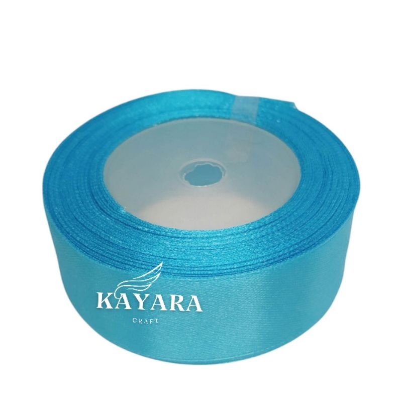 

Pita Satin Warna Biru Turkis 2,5cm Per Rol/Satin Ribbon/Pita Kado Buket Bunga Hampers/Pita Krajinan Dan Dekorasi/pita satin rol murah hampers lebaran