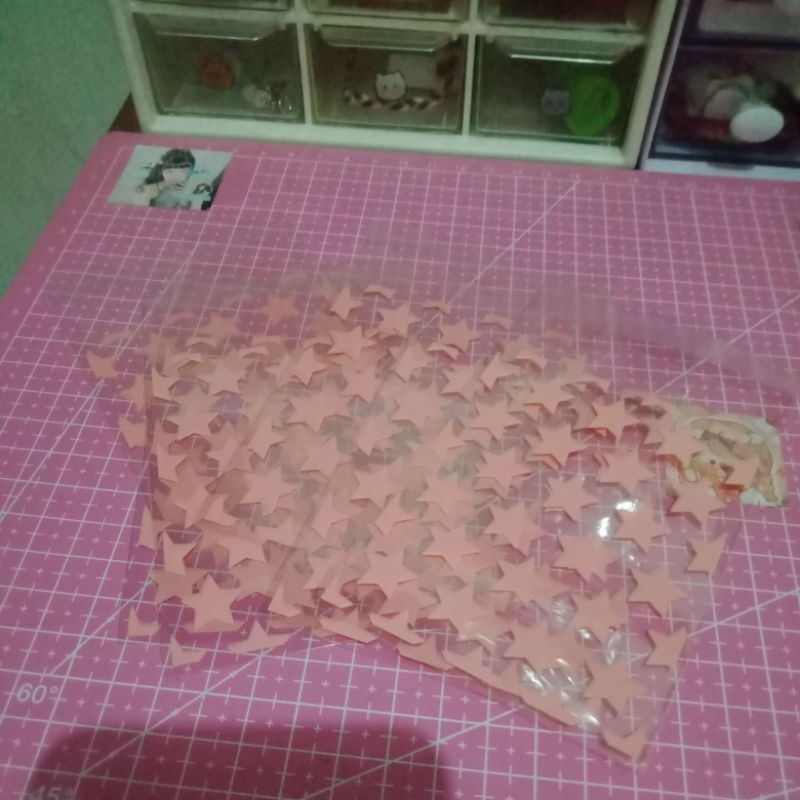 

plastik freebies lucu star warna pink 6pcs