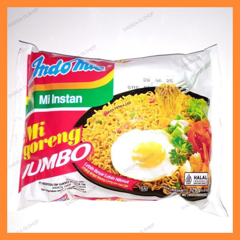 

Indomie mie instan mi goreng jumbo klasik 129 g