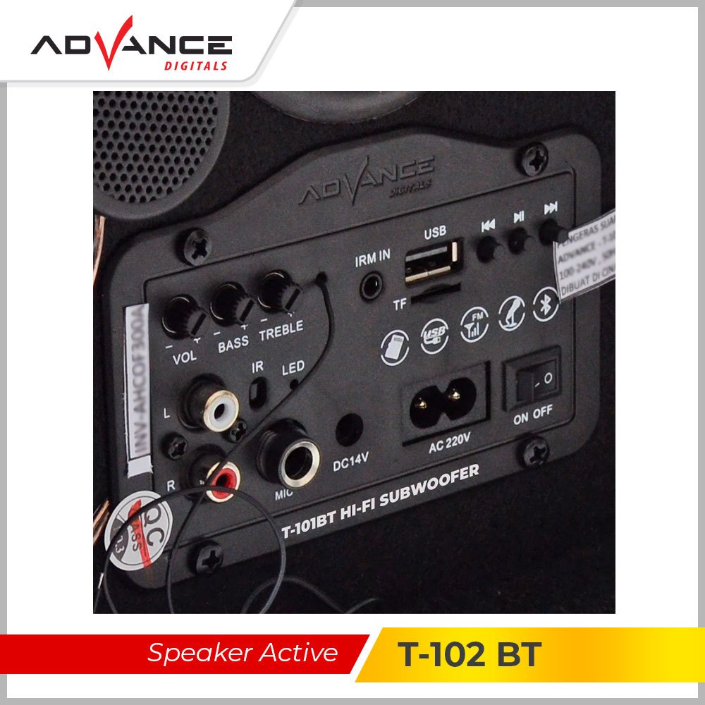 Advance T102BT Speaker Bluetooth 6.5 Inch Multimedia Speaker with Subwoofer System + Bluetooth