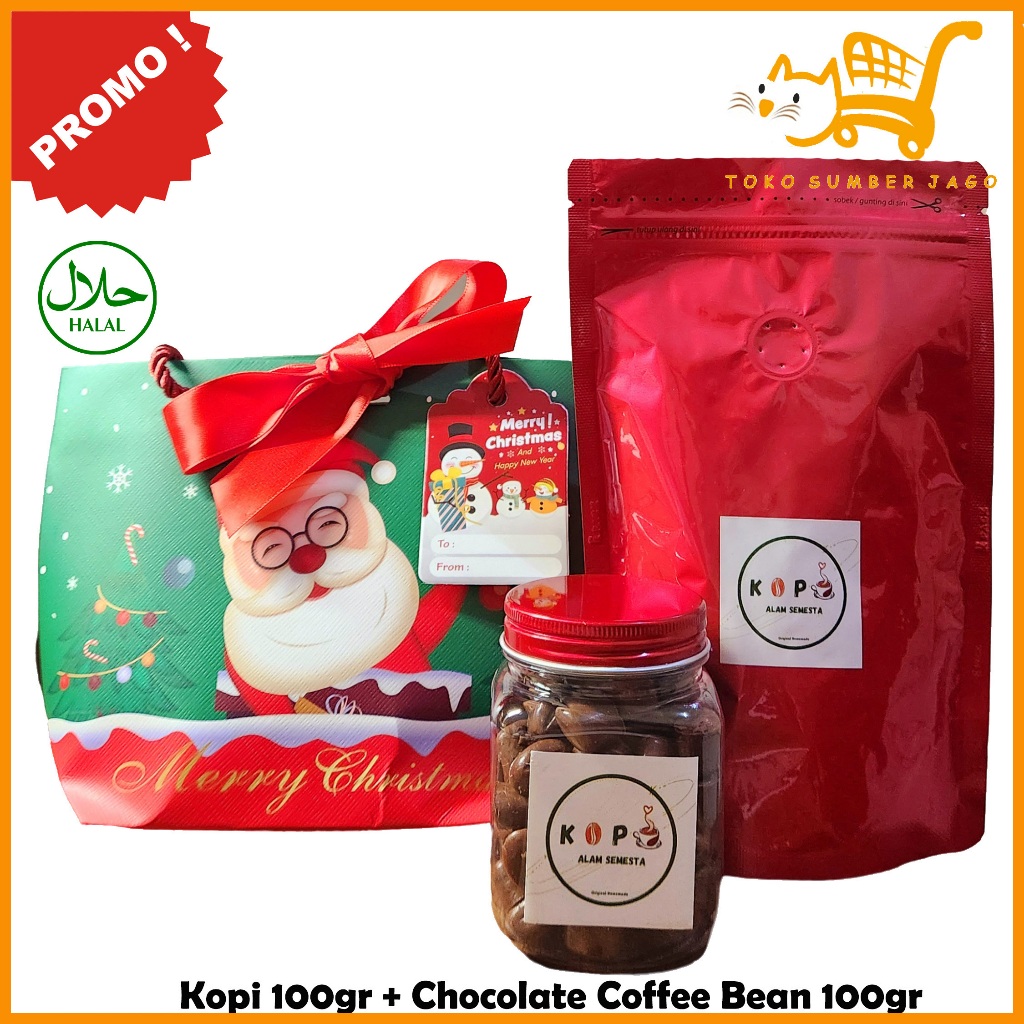 

HAMPERS NATAL Kopi Bubuk 100gr + Chocolate Coffee Bean 100gr