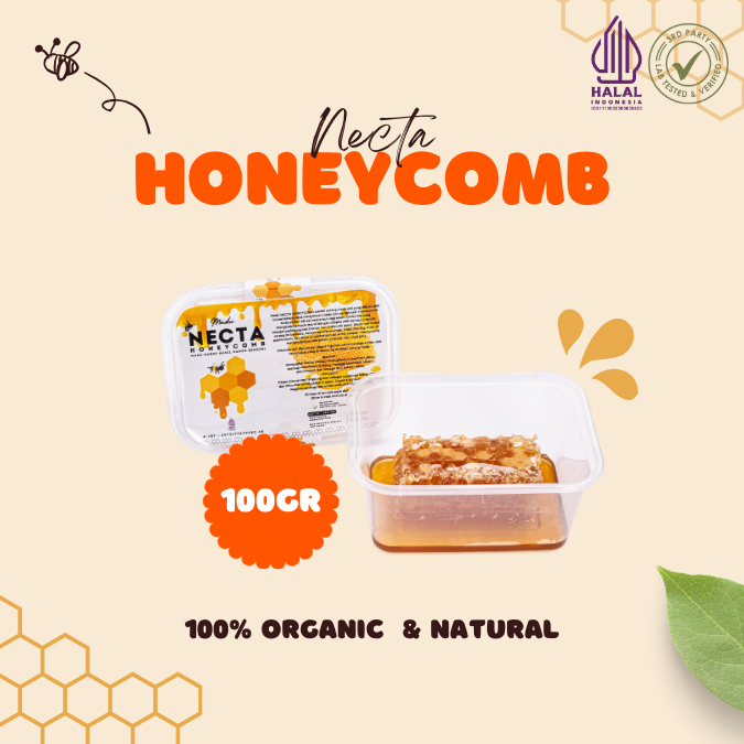 

Madu Necta Purehoney With Honey Comb 100gr/Madu Asli/RAW Honey/100% Natutal Honey