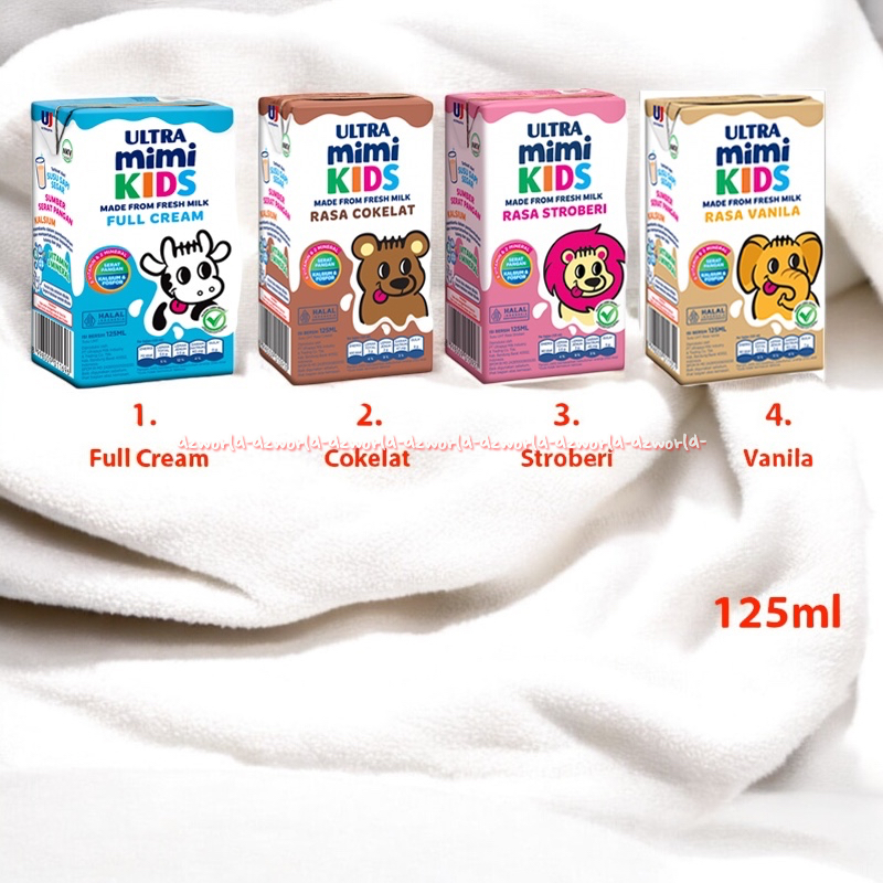 

Ultra Mimi Kids 125ml Susu Ultra UHT Untuk Anak Anak Rasa Full Cream Stroberi Coklat Vanila Susu Cair Siap Minum Mimmi Mimie Milk Drink