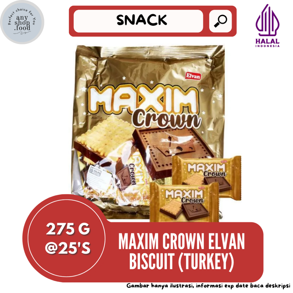 

READY STOK & BISA INSTAN - MAXIM CROWN ELVAN BISCUIT COKLAT PREMIUM IMPORT TURKEY 275 GRAM