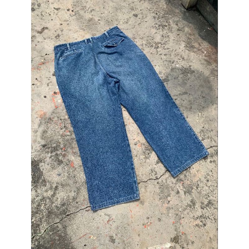 Blue wash baggy jeans