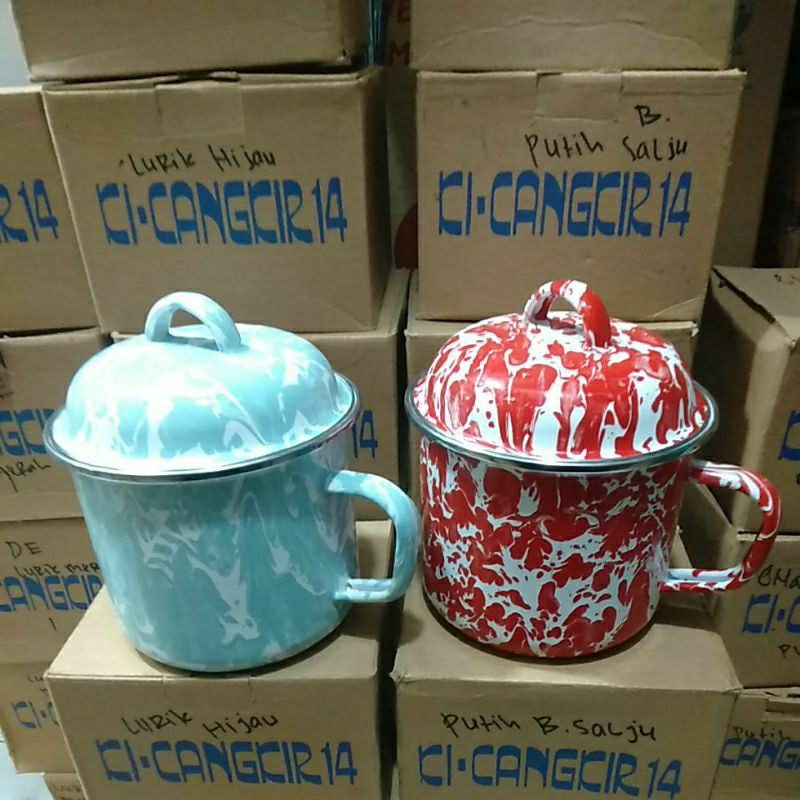 mug jadul / muk jadul lurik / gelas jadul lurik 14cm