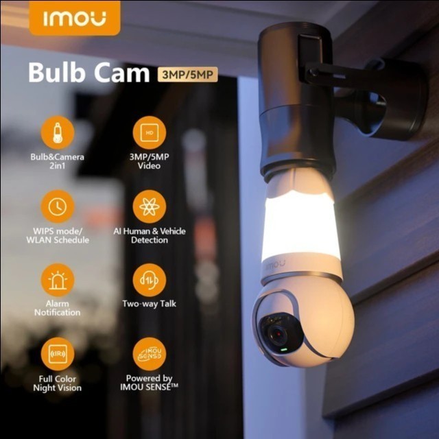 IMOU Bulb cam 2K 3MP CCTV Bola Lampu Putar 360 Derajat & Suara Dua Arah