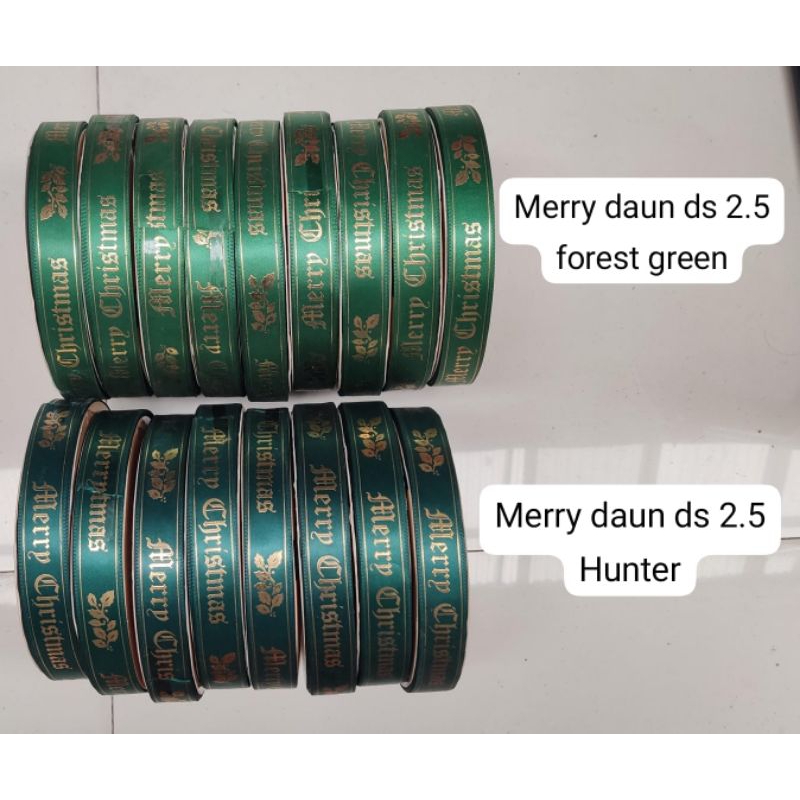 

1 ROLL - PITA NATAL MERRY CHRISTMAS 2,5CM / PITA NATAL BAHAN SATIN / PITA HAMPERS NATAL - 10 YARD