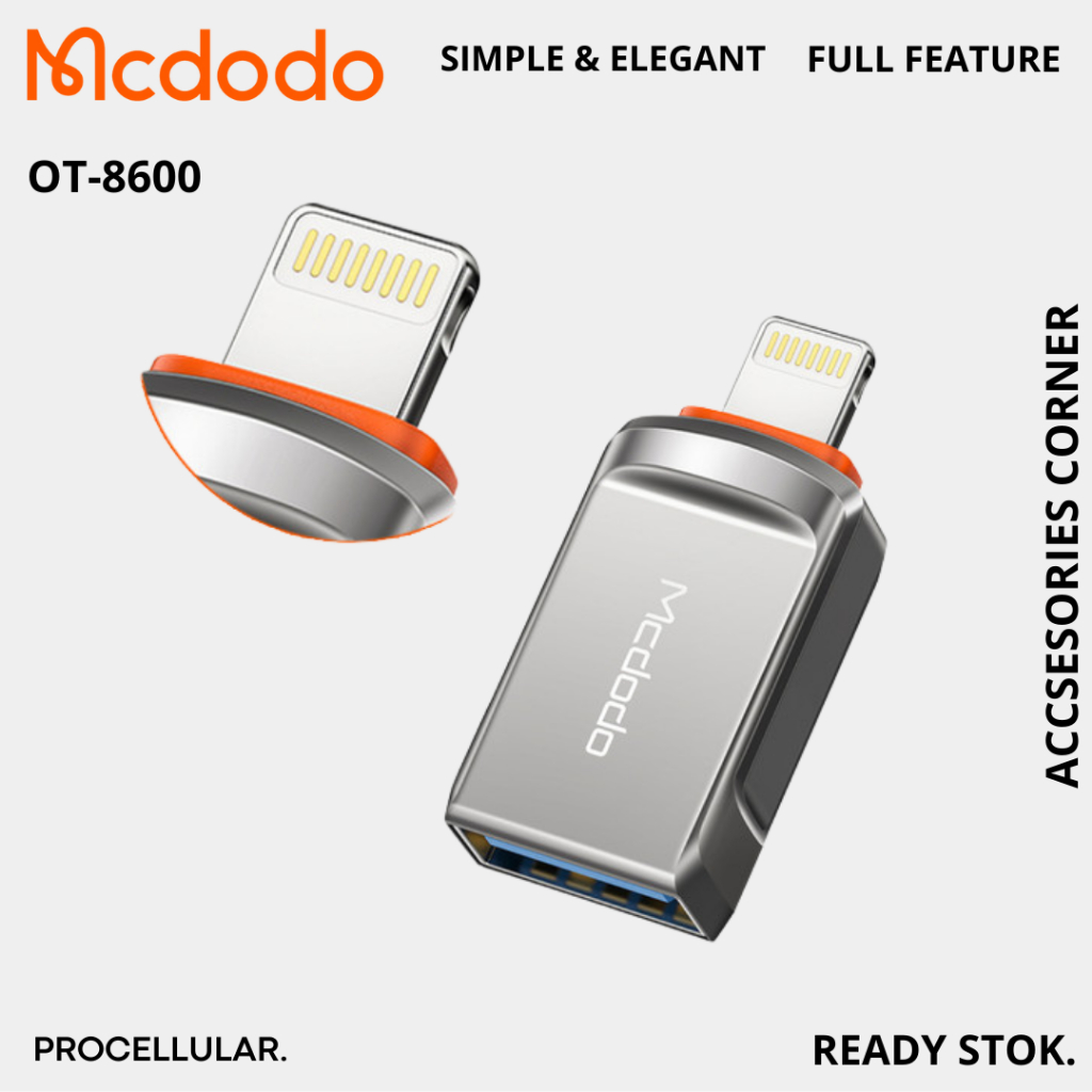 Mcdodo OTG iPhone X 11 12 13 14 USB Converter Adapter Pindah Data Flashdisk