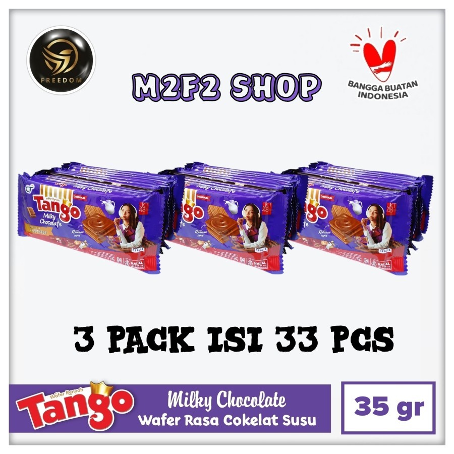 

Tango Wafer Milky Chocolate BITE SIZE | Krim Cokelat Susu - 35 gr (Kemasan 3 Pack)