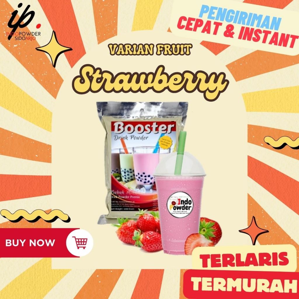 

Bubuk Minuman Strawberry 1 Kg / Strawberry Powder 1000gram / Bubuk Strawberry / INDOPOWDER BOOSTER