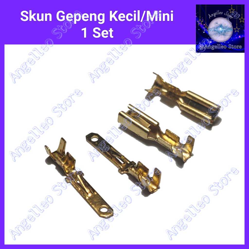 Skun Gepeng Kecil~Skun Kabel~Skun Gepeng Mini~Kuningan~5 Pcs