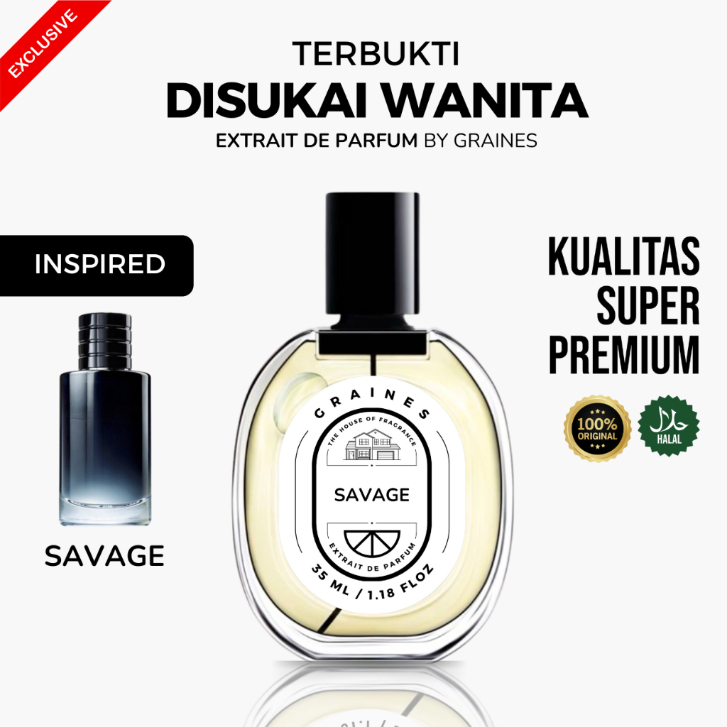 SAVAGE - Parfum Pria Fakboy Penarik Wanita Tahan Lama Seharian By Graines Parfum | Minyak Wangi