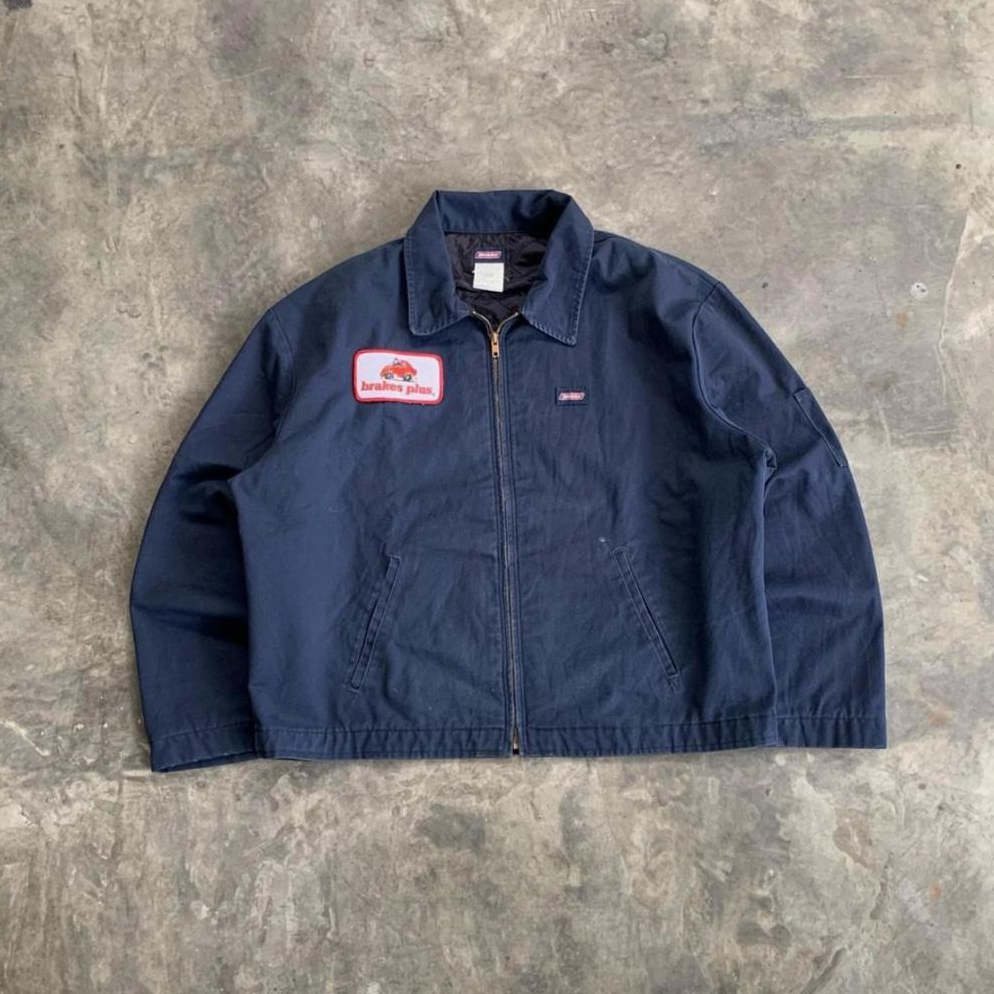 00's - Dickies genuine eisenhower work jacket (Navy) original fit corporate jacket