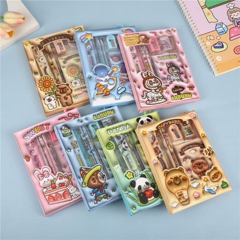 

(VALEN ACC)1 SET PAKET ALAT TULIS ATK MOTIF LABUBU ANAK SEKOLAH