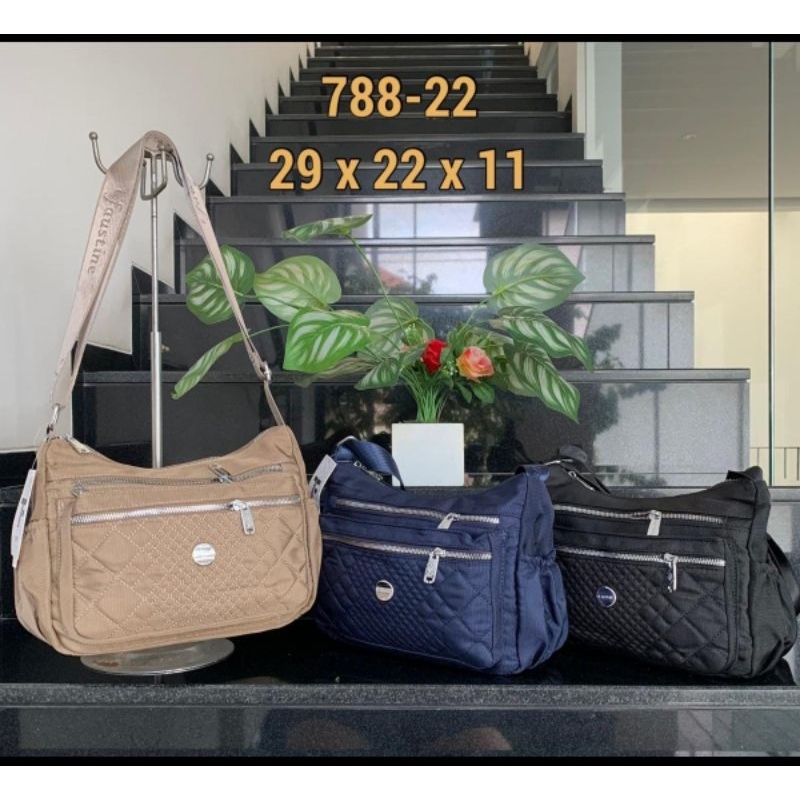 TAS SELEMPANG WANITA KANVAS FAUSTINE IMPORT 788#