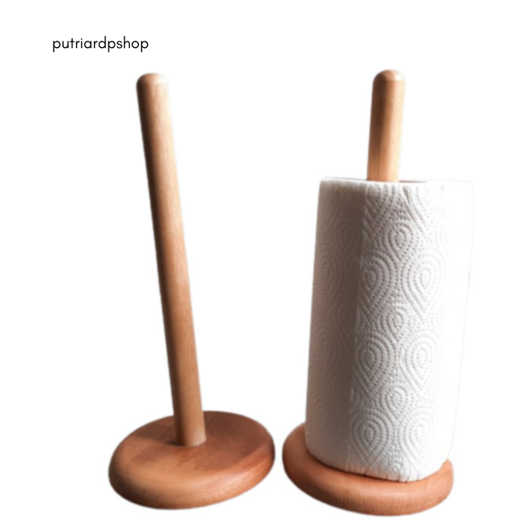 HARGA PROMO Tempat Tisu Tissue Roll Kayu Mahoni - Peralatan Dapur Kayu