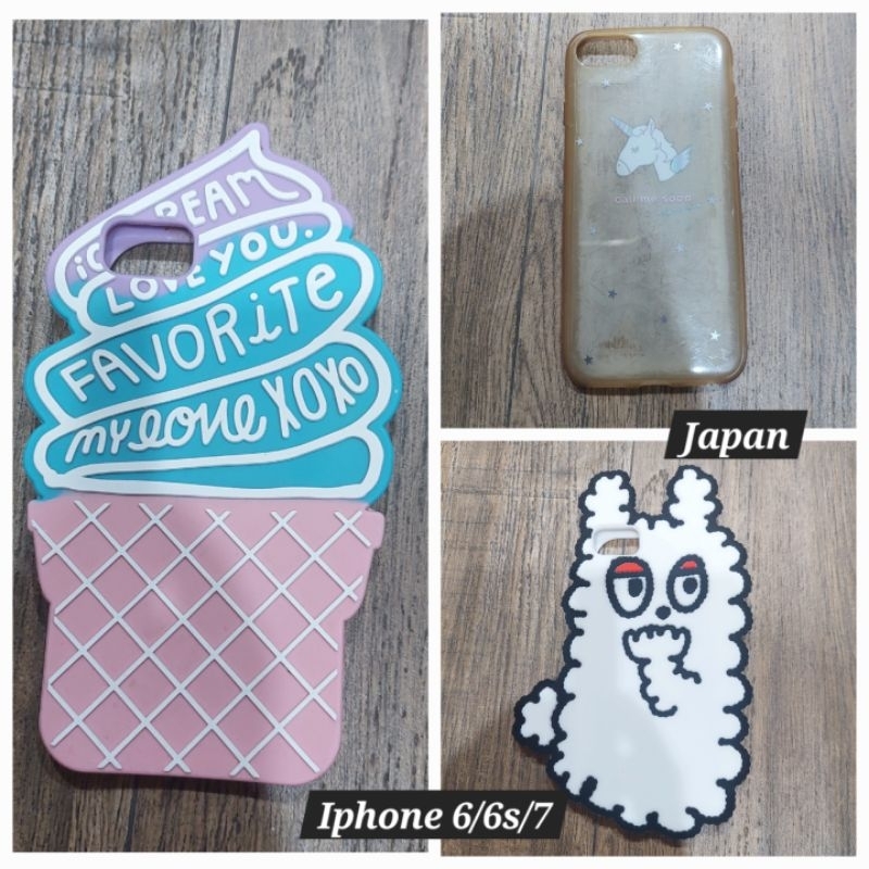 PRELOVED SILICONE SOFT CASE IPHONE 6 6S BELI DI JAPAN CASING HP SILIKON ICE CREAM CAT KUCING PEGASUS