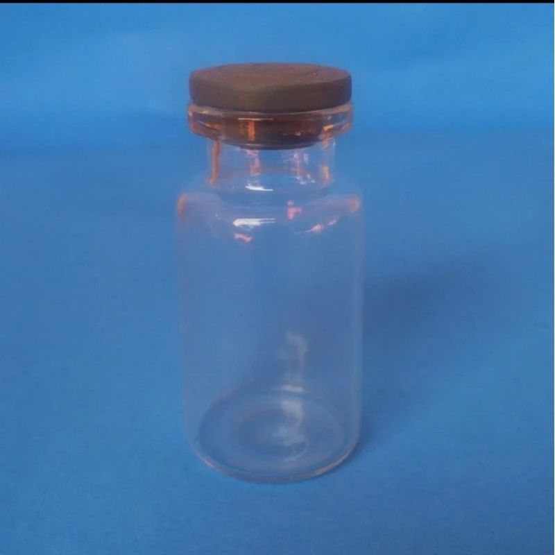 botol kaca vial 10ml tutup karet