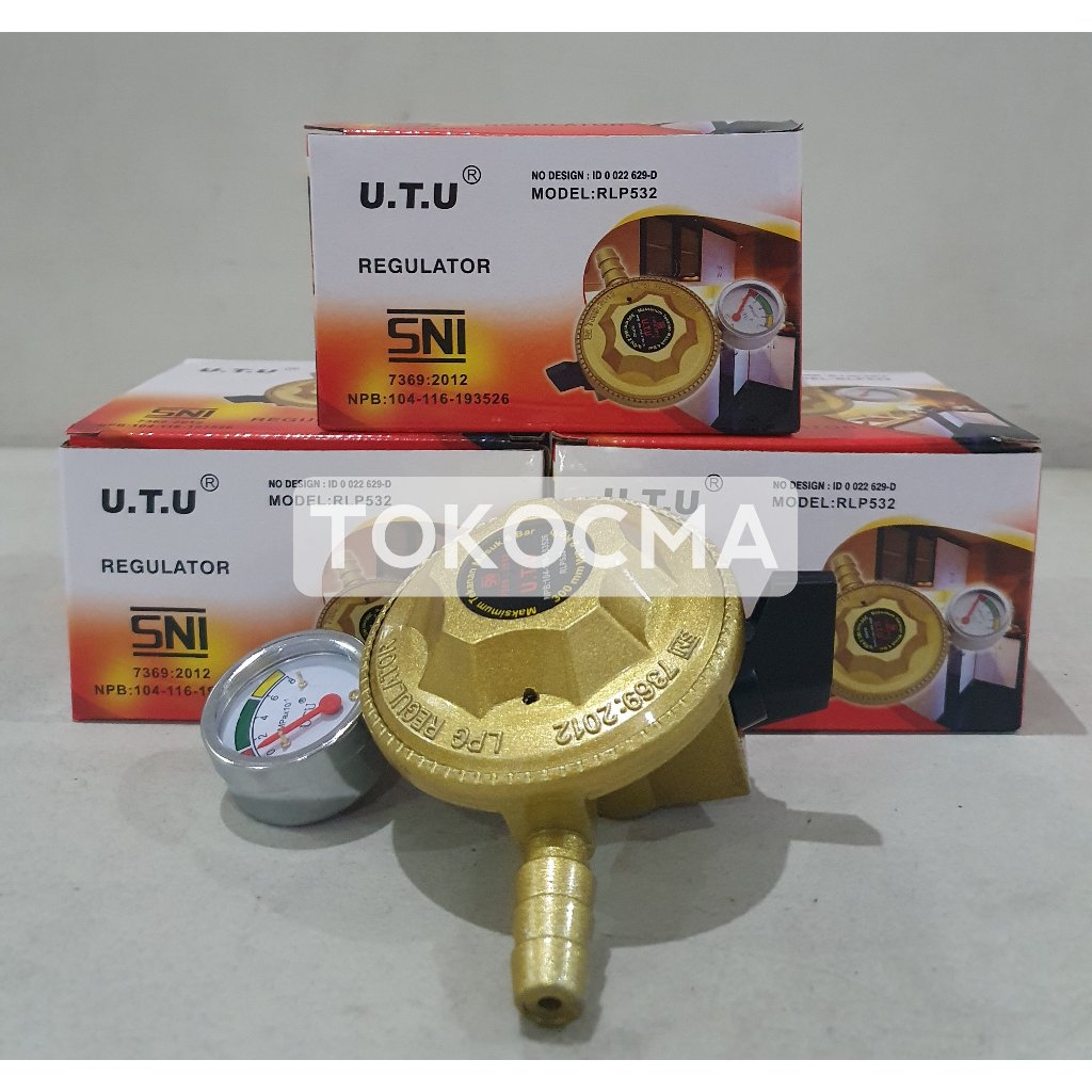 Kepala Gas Regulator / Kompor Gas + Meter UTU 532 Tekanan Rendah