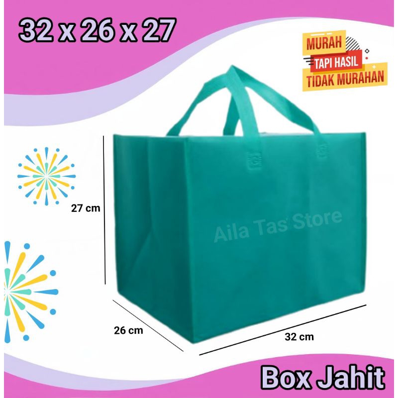 

(isi 12 pcs) Tas HBPA BOX JAHIT JUMBO( 32x26x27 ) HARGA PERLUSIN bahan 65gm / Goodie Bag Tas kotak
