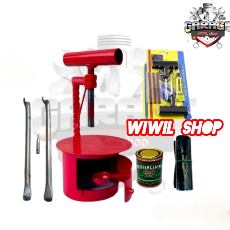 SEPAKET HEMAT Tambal Ban Motor Tambal Ban Bakar Tambal ban Tubles dan Non tubles Lem tambal ban