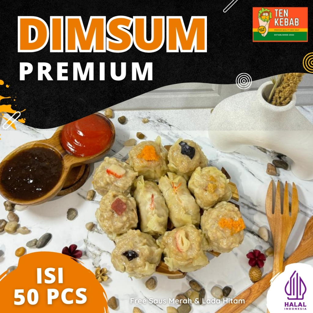 

Dimsum Ten Siomay Mix Ayam Frozen 50 pcs Free Saus Merah & Lada Hitam Halal