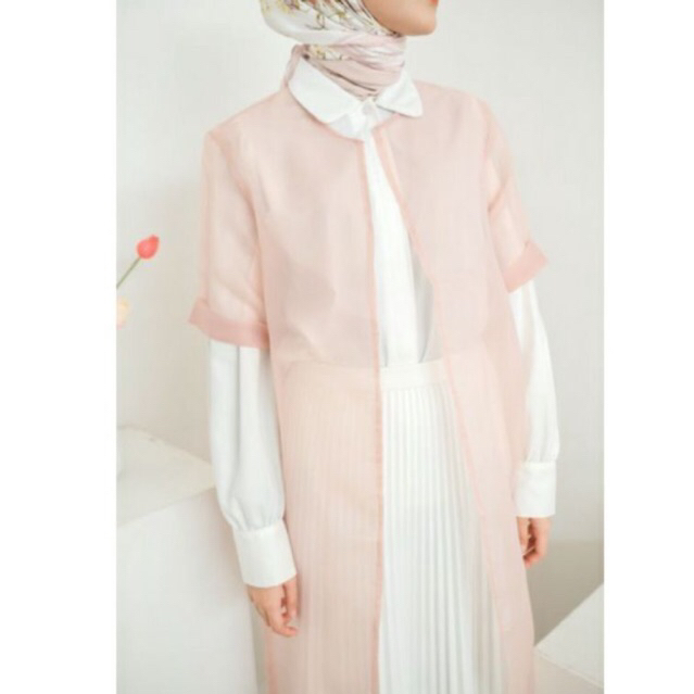 (READY) Outer Organza / Ootd Hijab / Long Outer/Baju Lebaran
