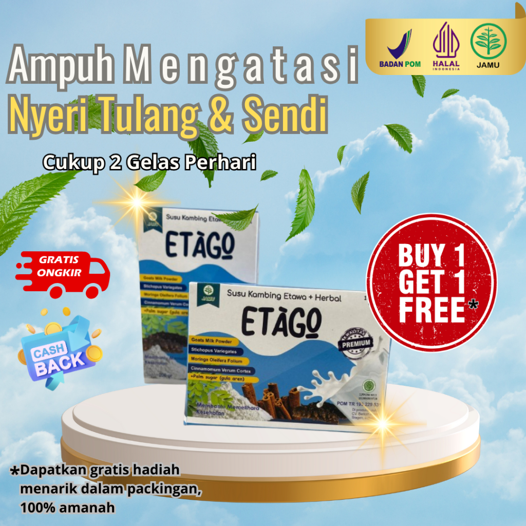 

ETAGO Susu Kambing Etawa+Herbal Dengan Gula Aren. Membantu Mengurangi Keluhan Tulang & Sendi