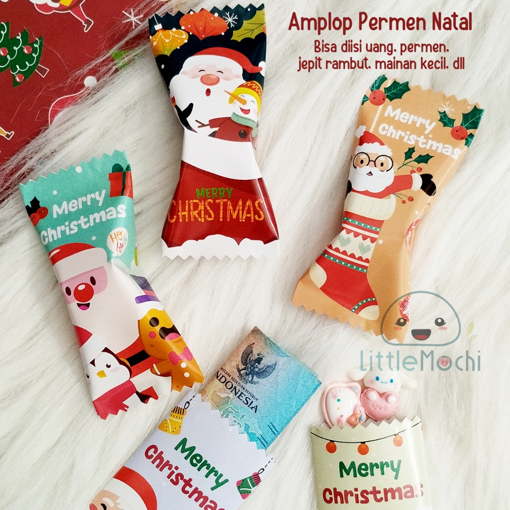 

Amplop Natal bentuk Permen / Christmas Angpao / Amplop souvenir natal / Amplop permen