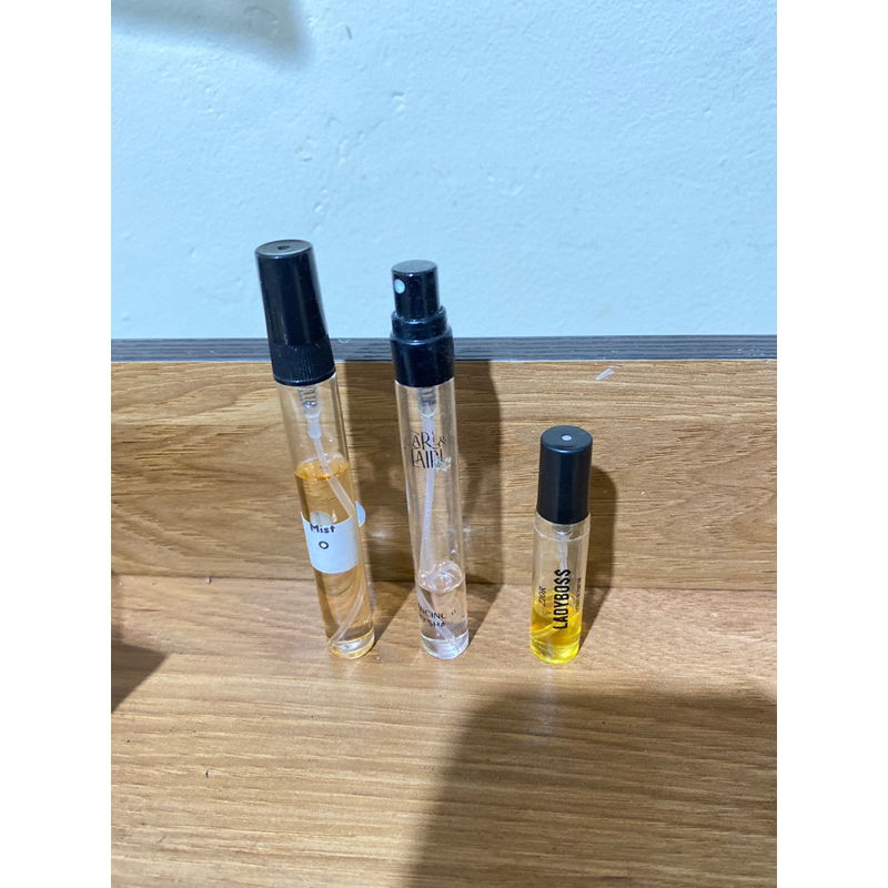 preloved decant dan travel size parfum (hair and body mist hmns my 1st O, carl and clair3 dancing my