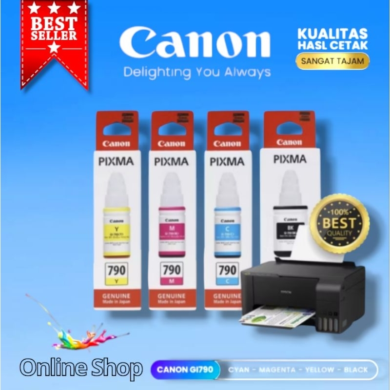 1Set Tinta Canon GI-790 CMYK, Tinta Canon G2000 Loose Pack, Tinta Printer Canon G1000