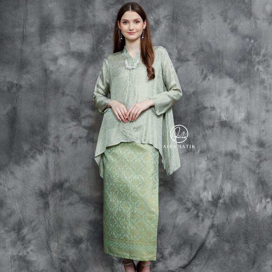 HJ6 AIRA BATIK Lidia One Set I One Set Kondangan Kebaya Busui  Rok Songket Lilit  Bahan Viscose I Ba