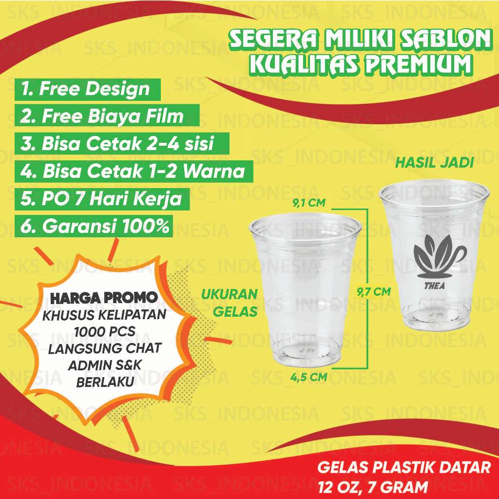 Sablon Cup Plastik 12 Oz (DATAR) – 1000 pcs