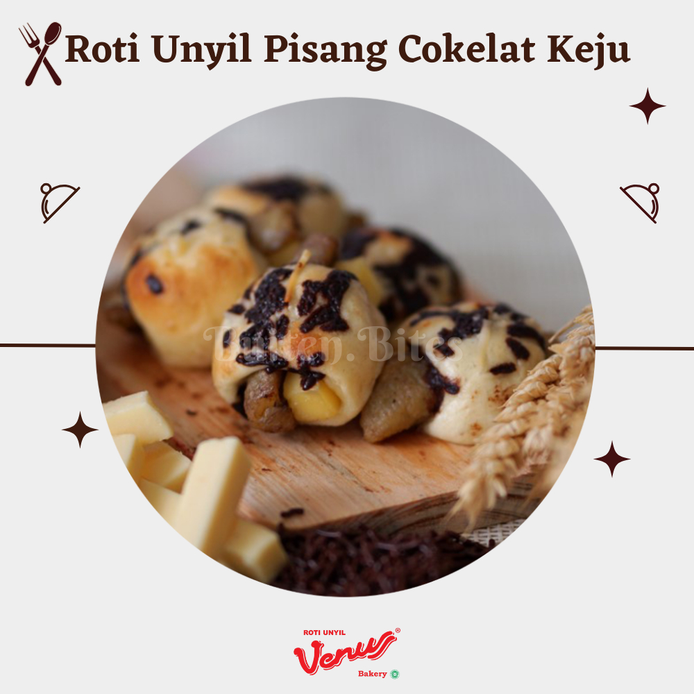 

BuitenBites / Roti unyil venus bogor rasa cokelat pisang keju enak cemilan sehat keluarga oleh oleh