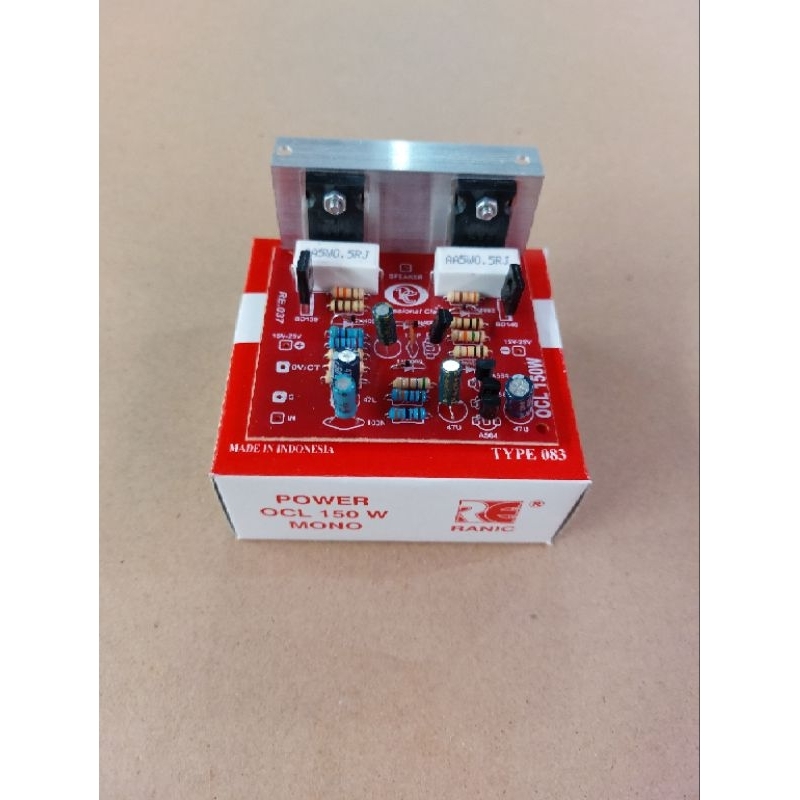 Kit Power Amplifier OCL Mono 150 Watt Plus Final Tip2955 Tip3055