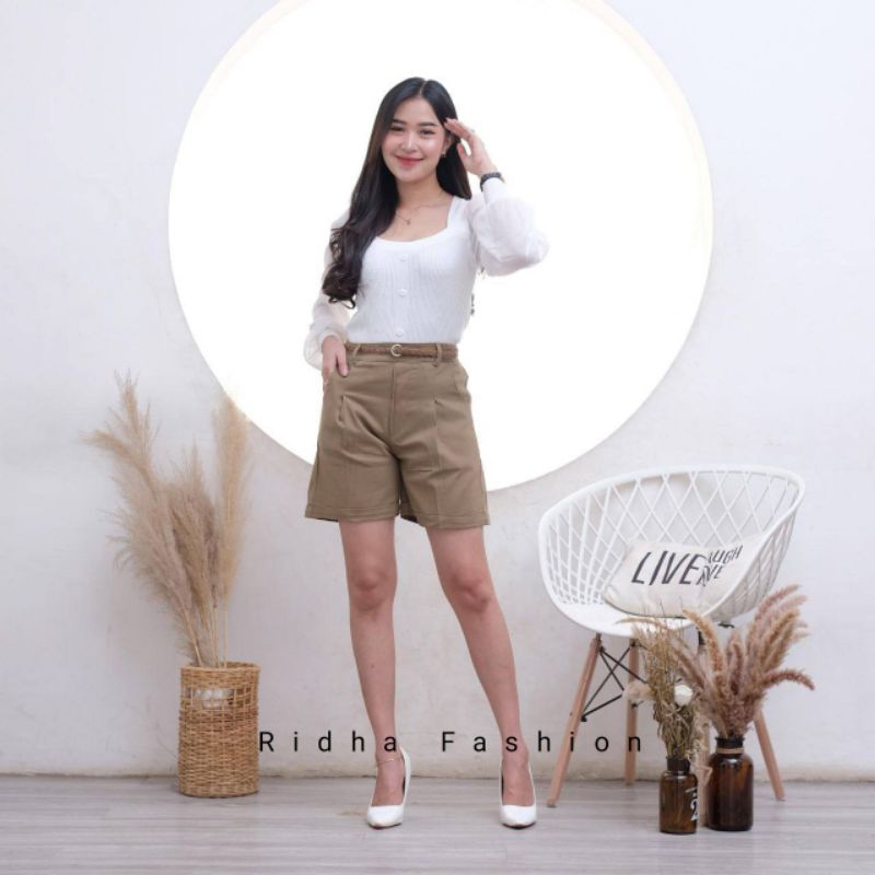 Celana Pendek Hotpants Wanita Kain Katun Stretch