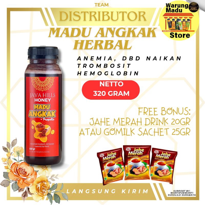 

MADU ANGKAK javahills dbd Naikan trombosit 320gram by Java hills Honey