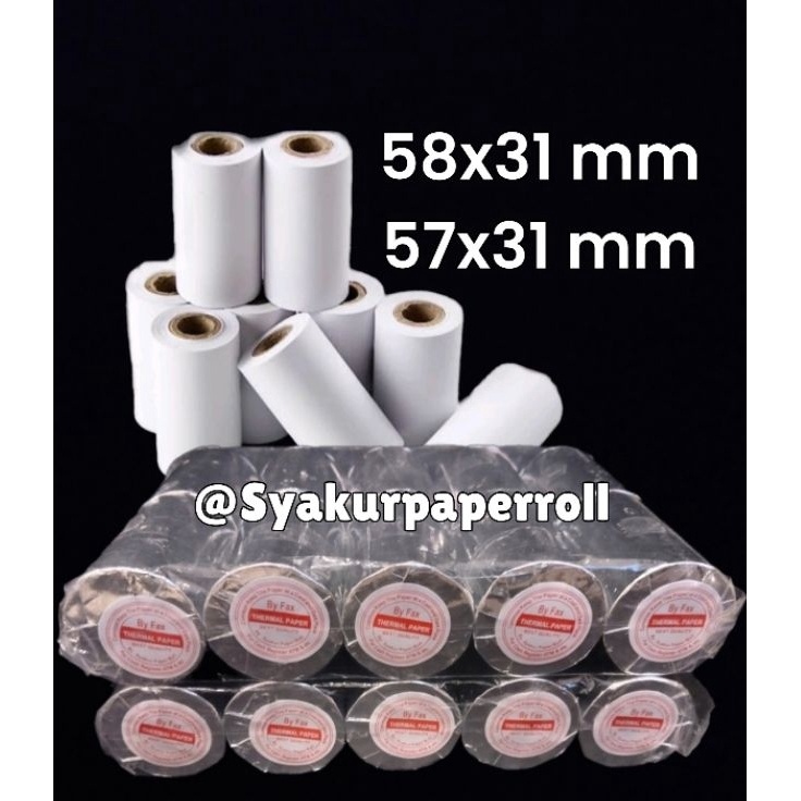 

Diskon Terunik Kertas kasir thermal murah 5857x31 mm paket 1pcs struk printer edc bluetooth 58mm