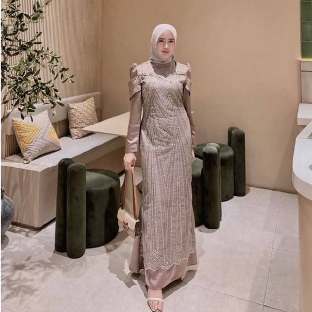 Luvita Dress Lebaran Mermaid Brukat Mewah
