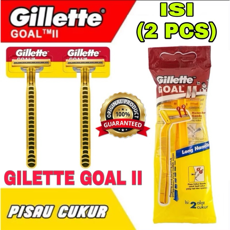GILLETTE GOAL 2 KUNING PISAU CUKUR ALAT CUKUR JENGGOT PISAU CUKUR SILET CUKUR JENGGOT