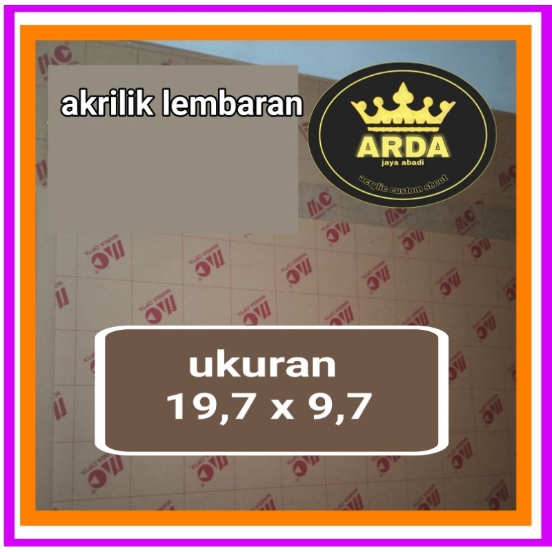 

akrilik lembaran ukuran 19,7 x 9.7 akrilik marga cipta