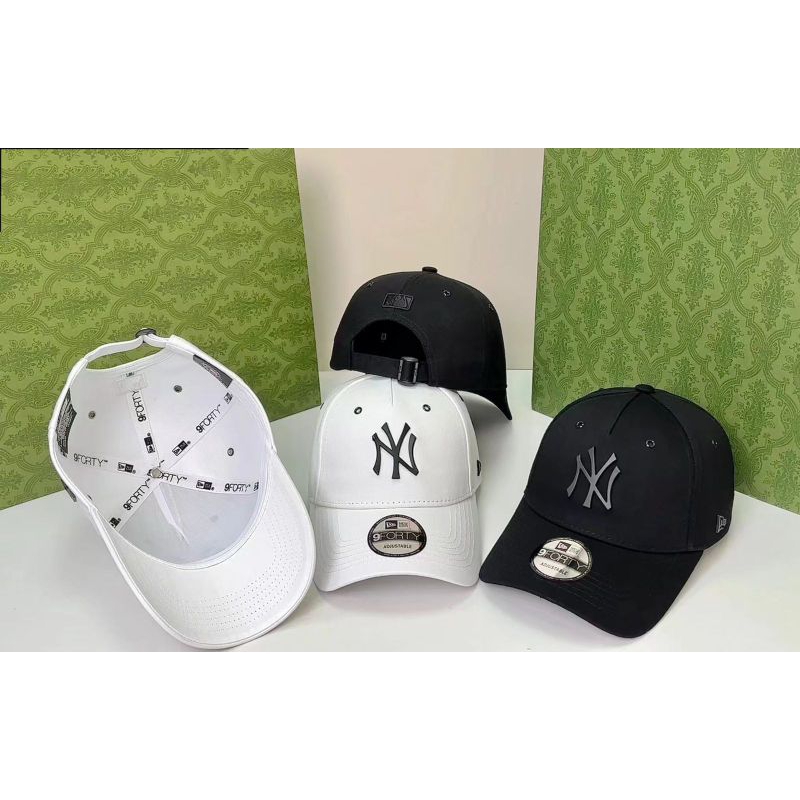 Topi baseball N_Y logo besi doff hitam premium