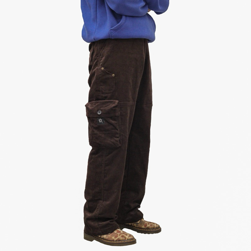 LOUVIC Cargo Corduroy Baggy Pants Coklat | Cargo Corduroy