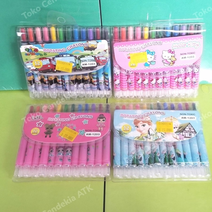 

Crayon Krayon putar fancy 12 warna pendek