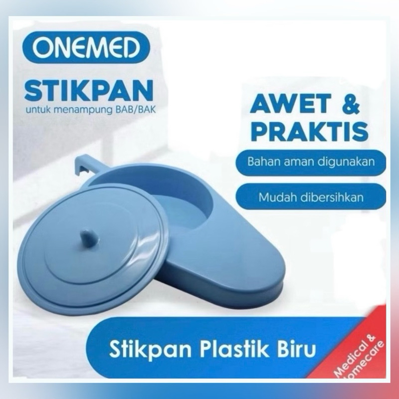 PISPOT STIKPAN PLASTIK BIRU ONEMED - PISPOT SODOK DEWASA PORTABLE UNTUK MENAMPUNG BAB/BAK PRIA WANIT