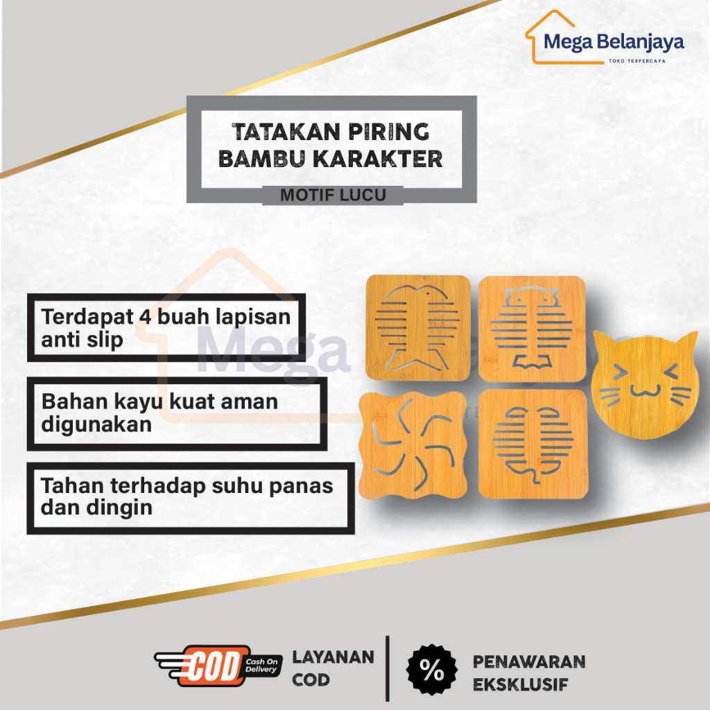 [ MBJ ] Alas Mangkok,Piring,Panci Bambu / Tatakan Panci Piring Mangkok Bambu ANTI SLIP