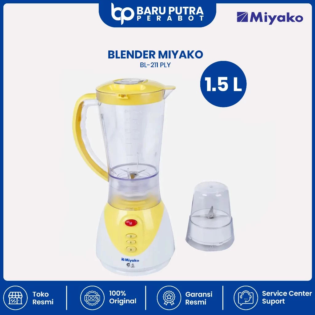 Blender Miyako BL211PLY (Plastik) - Kuning [1.5L]