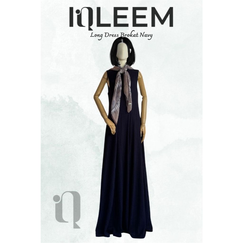 Long Dress Sleeveless Brokat Navy | Saka Dress | IQLEEM